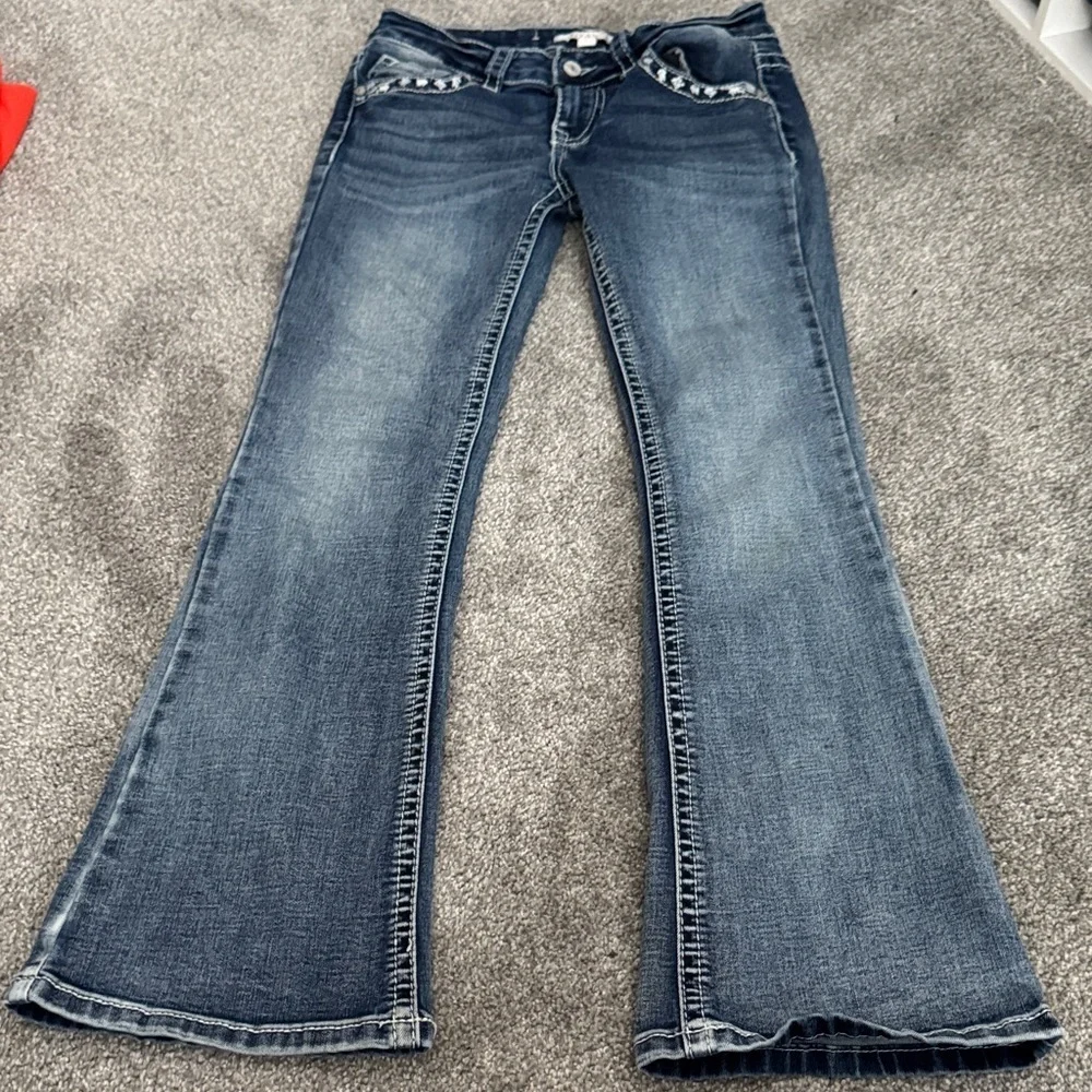 Shyanne Kids Blue Denim Jeans with Embroidered Pocket